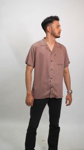 KIZARU Shirt Kemeja Lengan Pendek Bowling BROWN