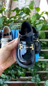 Giày công chúa da phong cách phương Tây thời trang mùa hè 2024 dành cho bé gái