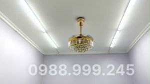 Quạt trần đèn dấu cánhquạt trần cánh xếp cụp xòe trang trí có điền khiển từ xa 6 cấp độ gió - 3 chế độ sáng hiện đại