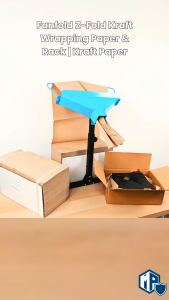 MillionParcel Fanfold Kraft Paper Dispenser (Z-Fold) – Paper & Stand Set | Bubble Wrap & Honeycomb Paper Alternative