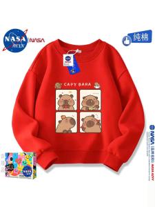 Cute Pure Cotton Long Sleeve Sweatshirt for Girls Boys Spring Autumn NASAOVER Kids Fashionable Base Layer Shirt