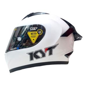 Paket Ganteng KYT R10 Putih & Flat Visor Iridium