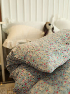 Bọc Chăn Hoa Nhỏ Phong Cách Hàn Quốc Đơn Giản Thoáng Khí Bằng Vải Cotton Nguyên Chất Mùa Xuân Thu Đông Xuân Bọc Chăn Cotton Nguyên Chất