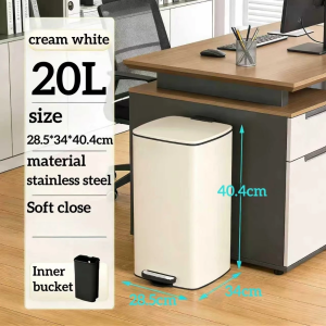 20L trash can foot pedal stainless steel large capacity office commercial kitchen ousehold with lid