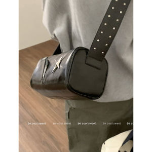 Fashionable Black Pillow Bag Womens Crossbody Bag Commuting High Quality Soft PU Leather Spring 2024 Leisure Shoulder Bag