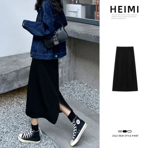 Màu Đen Phù Hợp Với Phong Cách Cạp Cao Dáng Chữ A Váy Mini Dành Cho Nữ Mùa Xuân Mùa Thu Mùa Đông Chiều Dài Vừa Phải Cao Đến Đầu Gối Bất Đối Xứng Al Bất Đối Xứng Chia Len Váy Thời Trang Đi Lại Phong Cách Hàn Quốc