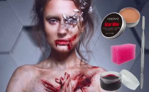 VERONNI | 2pcs SFX Makeup Kit with Dual-Ended Applicators Realistic Fake Paste for Cosplay Halloween Makeup Essentials Realistic Effect