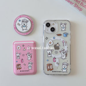 WASAI Magnetic Acrylic Phone Case Sweet Dog Dessert Illustration Small Audience Design Transparent for iPhone 17 16 15 pro Max