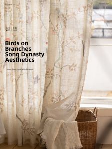 YIJIAREN | Vintage Style Linen Sheer Curtains for Bedroom Windows