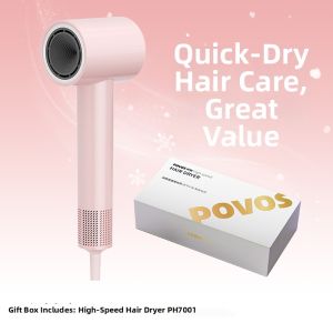 POVOS | Portable Foldable Powerful Quick Drying Hair Dryer for Small Living Spaces