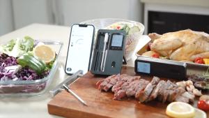 Smart Food Thermometer Wireless Timer Alarm Kitchen Dapur Oven Termometer BBQ Bluetooth Double Probe