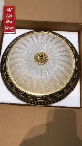 Đèn mâm ốp trần cao cấp phi 50cm ánh sáng đổi 3 màu cho mái hiên ban côngsảnh khung hợp kim sơn tĩnh điện cao cấp