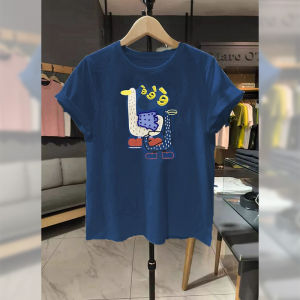 PAIBOLI | Large Size Cartoon Print Short Sleeve T-Shirt Stylish Loose Korean Style Summer Top For Women Casual Comfortable Fashion