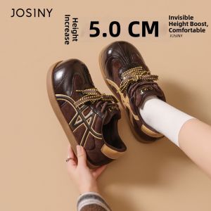 Josiny | Red Thick Sole Elevation Sneakers Leisure Bridal Shoes