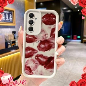 Trendy Romantic Red Lips Print Phone Case For Samsung 26 S25 S24 S23 S22 S21 S20 Ultra Plus FE 5G 2022 Soft TPU Shockproof Cover