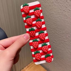 10pcs Multi-Color Strawberry Hair Ties Set Cute Design Girls Hair Accessories Enhances Daily Festive Styling Sweet Gift
