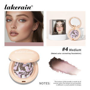 ibcccndc | Lakerain Baked Color Correcting Foundation Long-Lasting Slight Covering Power Multi-Functional Setting Powder Facial Makeup