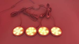 Tuya WIFI DC12V RGB Color Under Cabinet Lights Dimmable Puck Light Festival Wardrobe Bedroom Kitchen for Alice Alexa Google Home