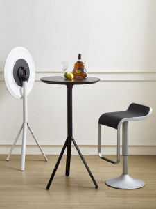 Nordic Foldable Mini Bar Table and Chairs Set for Coffee Shop Living Room and Balcony High-Stand Round Design Metal Construction