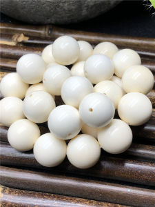 Natural Mammoth Ivory round Beads Premium Quality Full Pattern Plain Beads Mammoth Bracelet Loose Beads Cultural Play DIY Accessories