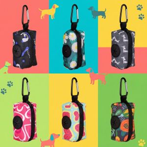 Brightly Colored Pet Dog Poop Bag Holder Attaches To Leash And Waistband Factory Direct Sales