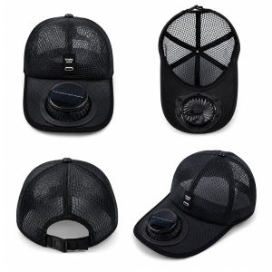 Breathable Sunhat with Solar Fan Sun Block Baseball Hat with Solar Fan USB Charging Fan Outdoor Sunhats Sunscreen Sunshade Hats