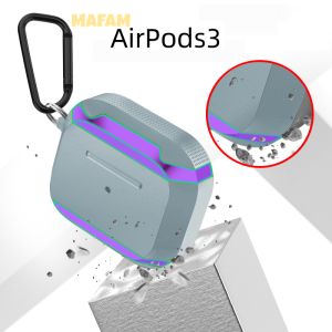 MAFAM【Fast Shipping⭐】AirPods3 Metal Alloy Case Drop-proof Bluetooth Headset Protective Case with Hooks