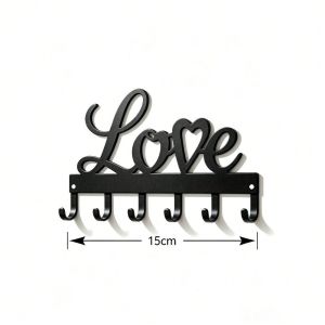 CIFBUY Iron Wall Art Love Key Rack Metal Wall Hook Romantic Design For Entryway Living Room Bedroom Home Decor Sign