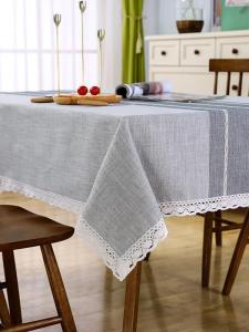 Modern Minimalist Cotton Linen Oval Tablecloth Home Use Anti-Slip Tea Table Cloth Rectangular Dining Table Cloth Japanese Style
