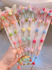 Phụ Kiện Tóc Bướm Phong Cách Cổ Điển Cho Bé Gái Thời Trang Dân Tộc Tua Rua Lông Cừu Kẹp Tóc Phụ Kiện Trang Phục Hanfu Truyền Thống Trung Quốc