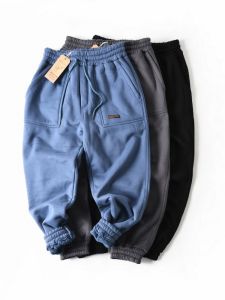 Quần Nỉ Cotton Dày Ấm Áp Có Dây Rút Eo Rộng Rãi Cho Nam Mùa Thu Đông Quần Dài Thường Ngày Thoải Mái Thoáng Khí