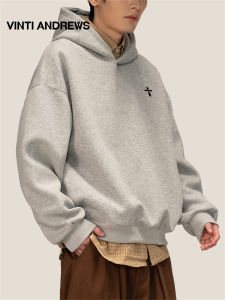 Gray Dralon Hoodie Sweatshirt Loose