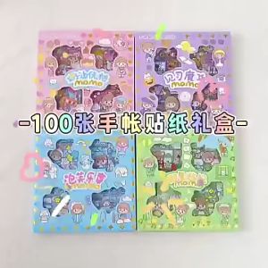 Hiasan Sticker Tempel Anak-Anak Boneka Cantik dan Lucu Waterproof Sticker Momo Cewek/Cowok Motif Momo Kartun Korea Cute Anti Air Dekorasi Handbook Scrapbook Botol
