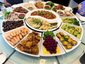 Internet Celebrity For Home round Table Plate Combination Suit New Years Eve Dinner Reunion Plate Dinner Banquet Restaurant Creative Plate