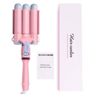 Máy Làm Xoăn Tóc Chuyên Nghiệp LCD Gốm Sứ 3 Trục Dùng Được Cho Tóc Khô Và Tóc Ướt Dụng Cụ Tạo Kiểu Sóng Tóc Với Nhiệt Độ Điều Chỉnh Được