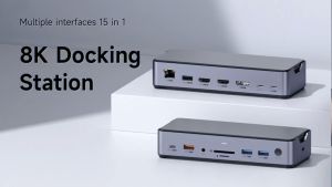 HAGIBIS USB C Docking Station To 8K DP HDMI Triple DISPLAY M.2 NVME