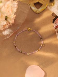 Natural Purple Quartz Bracelet for Women Elegant Color Gemstone Stacking Thin Hand Bracelet Original Design Fashion Jewelry