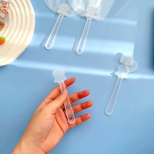 (ราคาต่อ 50 ชิ้น)ด้ามพัดพลาสติก DIY ที่จับพัดลม ที่จับพัดลมมือขนาดเล็กโปร่งใสอุปกรณ์เสริมพัดลมพลาสติกแบบพกพา