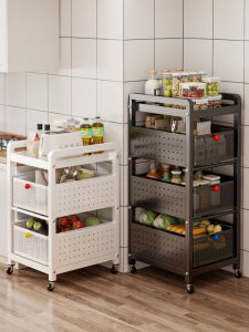 Giá Để Đồ Di Động Nhiều Lớp Bằng Thép Cacbon Dùng Trong Nhà Bếp Phòng Tắm Phòng Ngủ Giá Để Đồ Di Động Đựng Đồ Ăn Nhẹ
