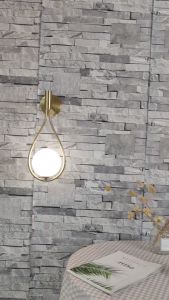 Modern LED Glass Ball Lamp Black Gold Upholsetry Sconce for Livingroom Bedside Aisle Wall Light