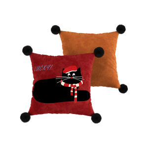 หมอนอิงทรงสี่เหลี่ยมผืนผ้าลายแมวการ์ตูนสไตล์อเมริกัน หมอนอิงโซฟา หมอนอิงรถยนต์ หมอนอิงนอน หมอนอิงแบบถอดได้ หมอนอิงทรงยาว หมอนอิงแบบถอดได้