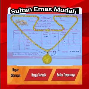 (Free nota Nuri liontin bulat) Kalung Rantai Emas 24k Brat 15gram Free Liontin