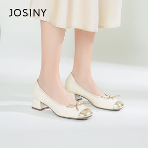 Josiny | Buckle Decorated Square Toe Low Heel Shoes