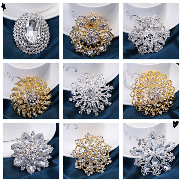 Buy VAMA FASHIONS Silver Crystal Stone Saree Brooch Pins Floral Coat Dress  Gown Shawl Wedding Bridal Brooch Accessories for Women Girls Online at Best  Prices in India - JioMart.