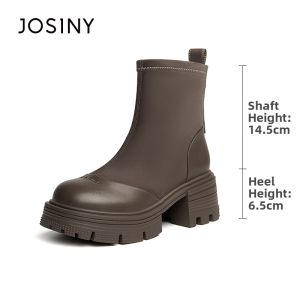 Josiny | Retro British Style Platform Boots Heel