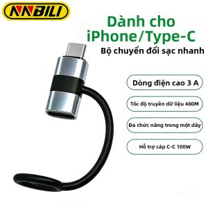 NNBILI PD30W Bộ Chuyển Đổi USB Type C Sang iOS Bộ Chuyển Đổi Từ Nam Sang Nữ Đầu Nối Nhanh Cho iPhone 15/14/13/12/11 MacBook