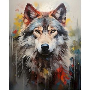 Painting By Numbers On Canvas Kit For Adults Animals Wolf Drawing Acrylic Paint Oil Picture Of Coloring By Numbers Art