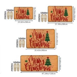 VIKAMA Rustic Christmas Doormat Non-Slip Entry Mat Holiday Home Decor Rug Suitable for Bathroom and Kitchen Door Mats