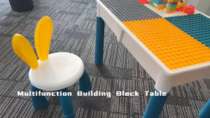  ﻿ [Local Delivery] Multifunctional Building Block Table For Children 386 pcs Building Blocks Huge Table And Free Chair-Convenient For Kids Learning Playing Drawing & Study Desk  积木桌