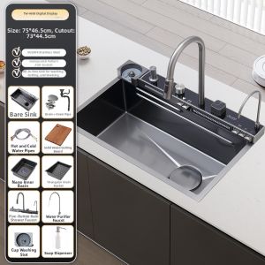 Intelligent Waterfall 304 Stainless Steel Wash Basin